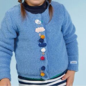 Catimini Baby Kids Long Sleeve Colorful Knit Cardigan Sweater. 12 Months. NEW.